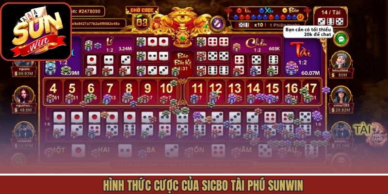 Đa dạng loại cược trong sicbo tài phú Sunwin
