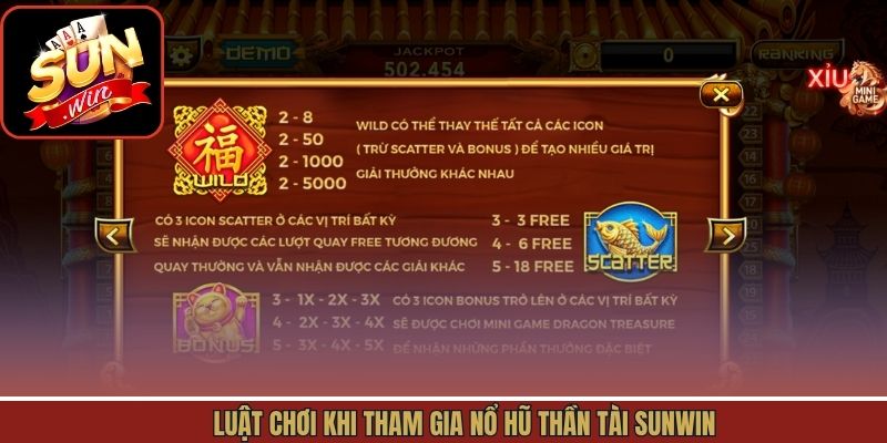 Nắm rõ quy luật trong game slot thần tài tại Sunwin