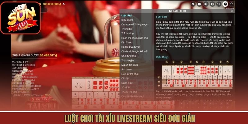Luật chơi Tài Xỉu Livestream siêu đơn giản