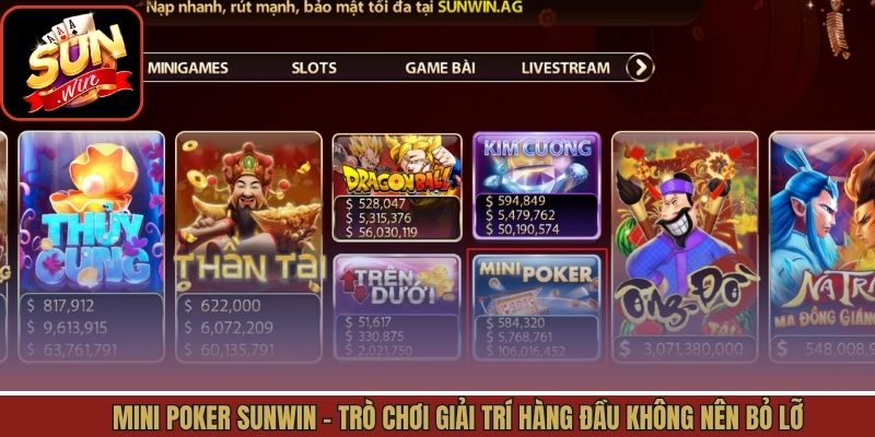 Mini Poker Sunwin - Trò Chơi Giải Trí Hàng Đầu Không Nên Bỏ Lỡ