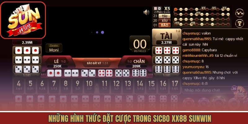 Những hình thức đặt cược trong sicbo XX88 Sunwin